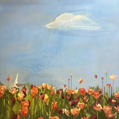 Is it spring? Acrylic on canvas. 120х120 сm.